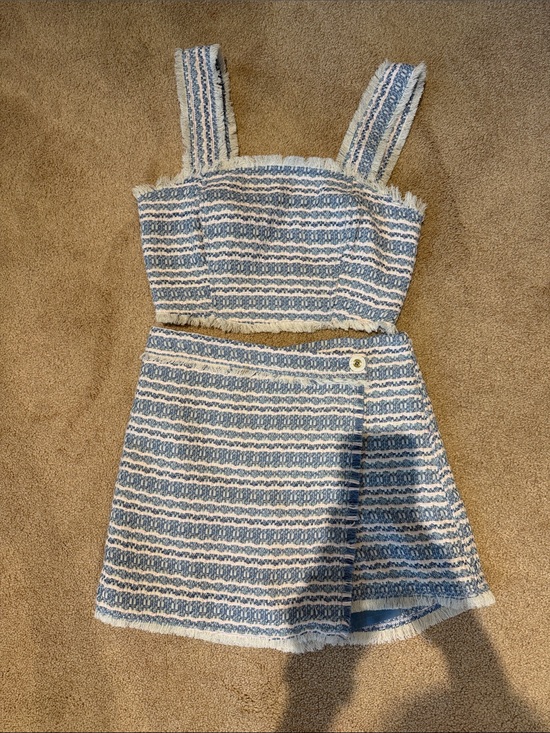 House of Harlow 1960 Dresses & Skirts - House of Harlow 1960 Blue and White Striped Two-Piece Skirt Set